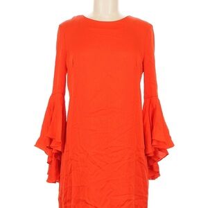 Milly Orange Ruffled Bell Sleeve Sheath Dress